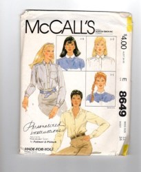 8649 MCCALLS PALMER PLETSCH LONG SLEEVE BUTTON SHIRT PATTERN  16 or 18 UNCUT choice
